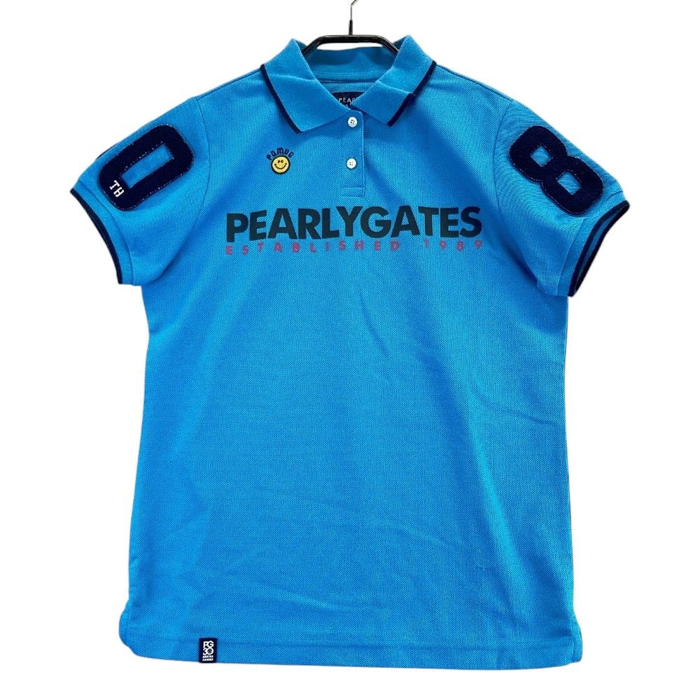 PEARLY GATES パーリーゲイツ 半袖ポロシャツ ブルー×グリーン