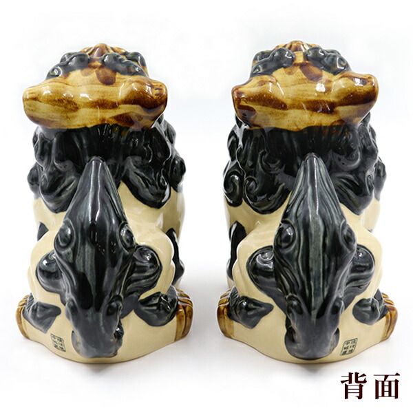 琉球 沖縄 壺屋焼 立ちシーサー二体 ヤチムン やちむん 琉球 沖縄 壺屋