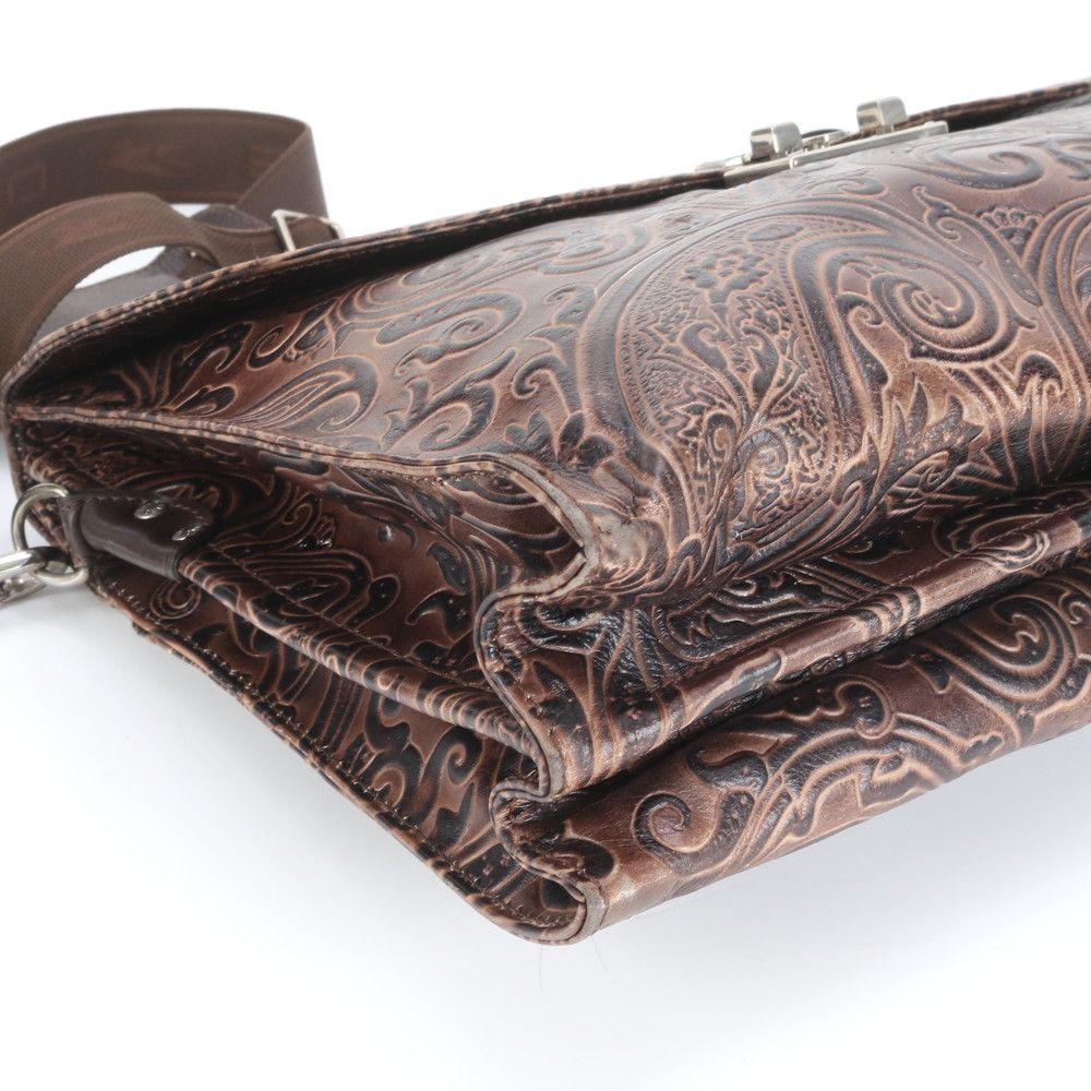 最大85%オフ! エトロ ペイズリー エンボス レザー 2WAY ビジネス バッグ 斜め掛け ショルダー ブリーフケース トート A4 メンズ ERE CW48-8 【人気おしゃれ】