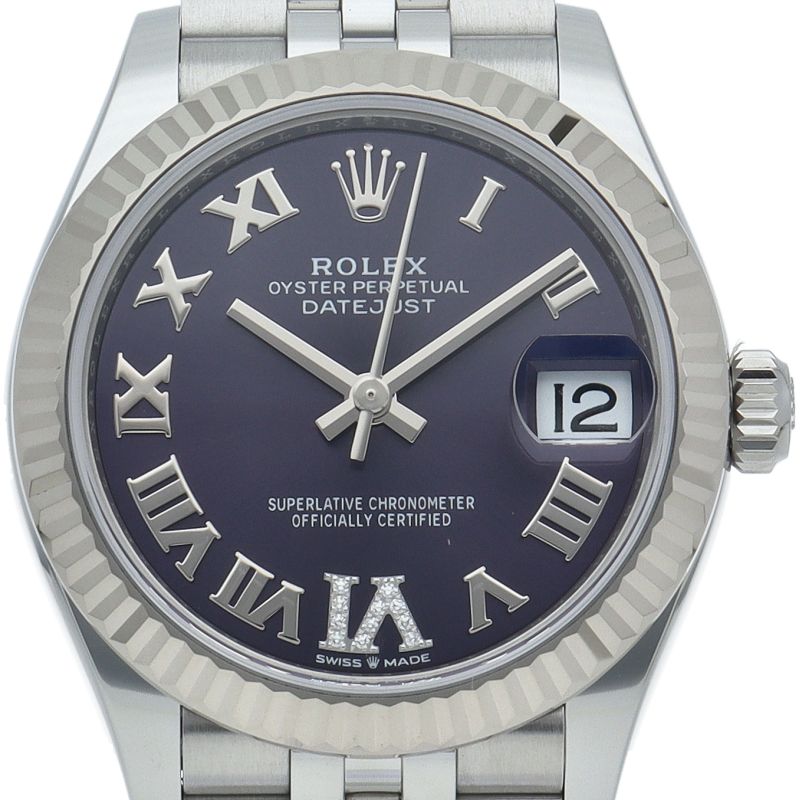 値下げ ロレックス デイトジャスト31 278274 レディース フローラル アズールブルー文字盤 ランダム 22年 ブランドピース ロレックス デイトジャスト 31 ボーイズ時計 ジュビリー VIダイヤ