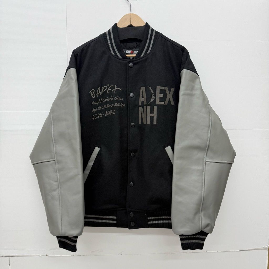 極美品 NEIGHBORHOOD × A BATHING APE VARSITY JACKET M 242NOAPN 
