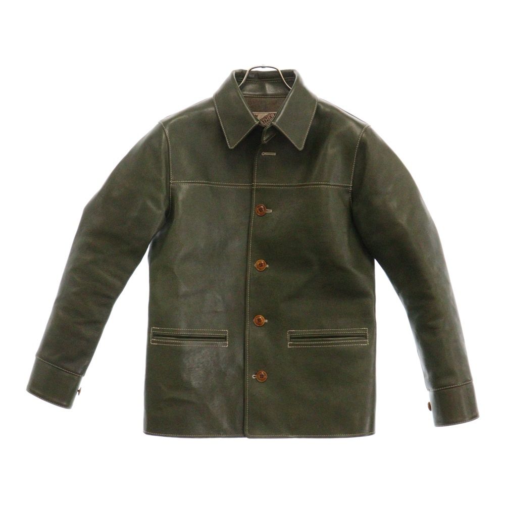 Y'2 LEATHER (ワイツーレザー) EC-76 ECO HORSE 30'S CAR COAT エコホース ハイドレザー フロントポケット  カーコート ジャケット グリーン - メルカリ