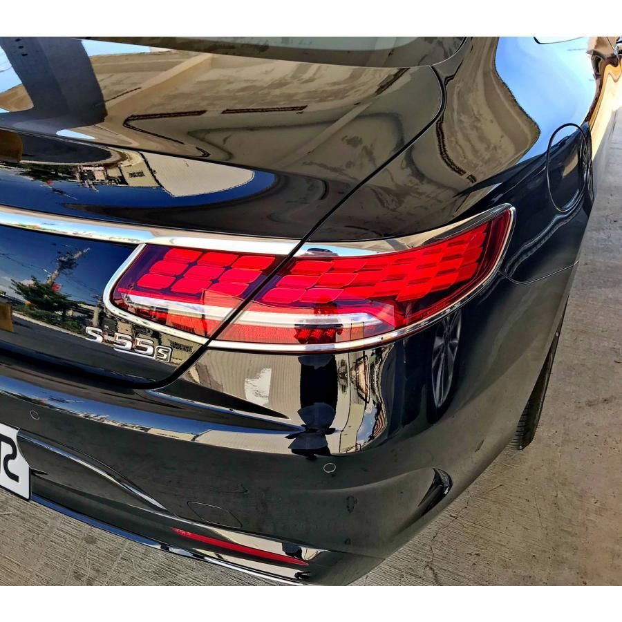 メルセデス ベンツ メッキ テールライト テールランプ リング W222 C217 A217 R217 S400 S550 S63 S65 クーペ カブリオレ ガーニッシュ a890