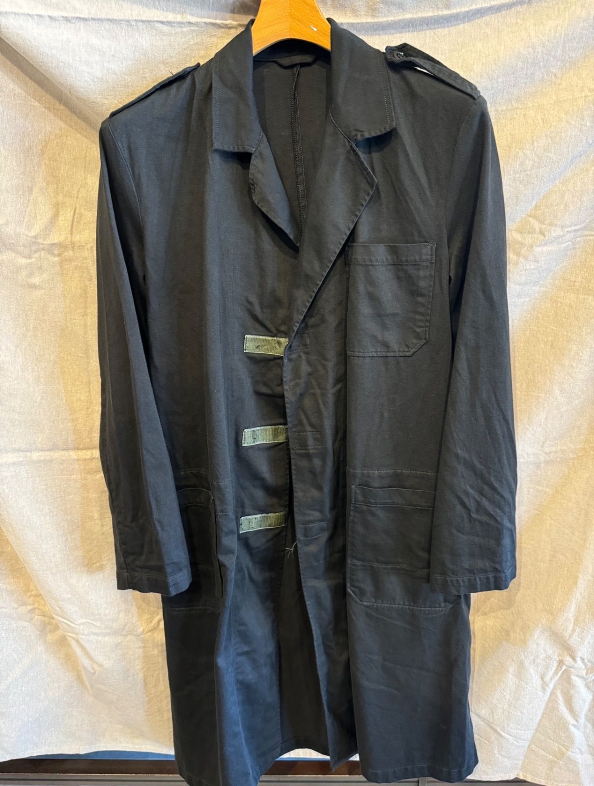 実物 新品 デッドストック オランダ軍 スモックコート ベルクロフロント BLACK染め