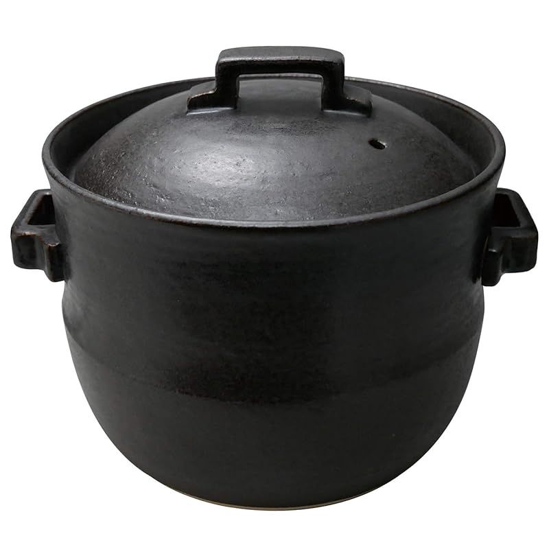 スズ木 萬古焼 ごはん 土鍋 4合 黒 2061-4028 2300ml 0