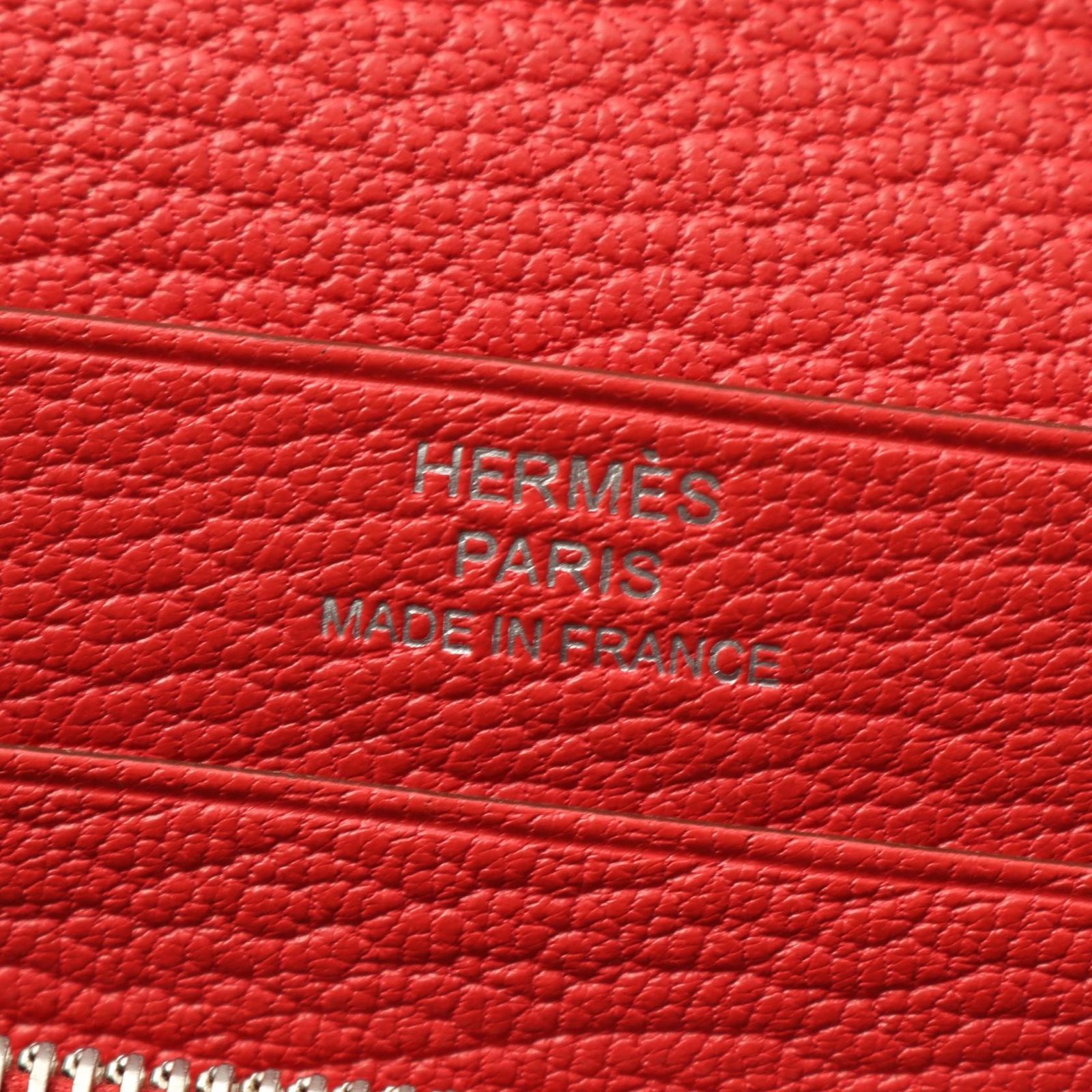 エルメス HERMES ラウンド長財布 アザップ コンバイン ルージュ  