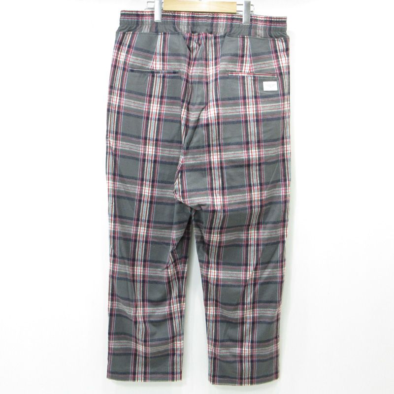 三重本店 GOD SELECTION XXX ゴッドセレクショントリプルエックス CHECK EASY PANTS フランネルチェックイージーパンツ 総柄パンツ GX-A24-PT-02 グレー サイズ XL 107
