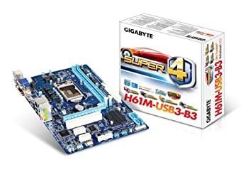 【中古】GIGABYTE intel H61(B3) LGA1155 Micro ATX DDR3 PCI-E X16%ｶﾝﾏ%X1 RGB DVI HDMI USB2.0/3.0 SATA GBE RAID GA-H61M-USB3-B3 REV2 Gigabyte Intel 0 motherboard integrated User