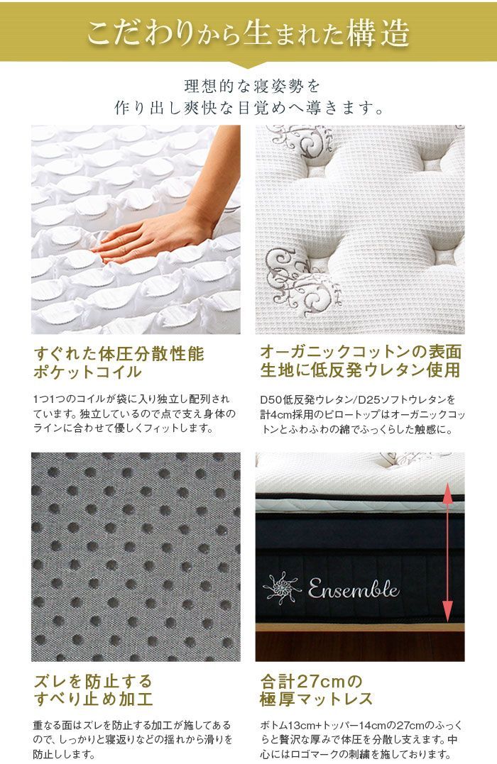 メモリーフォームマットレス 3層マットレス