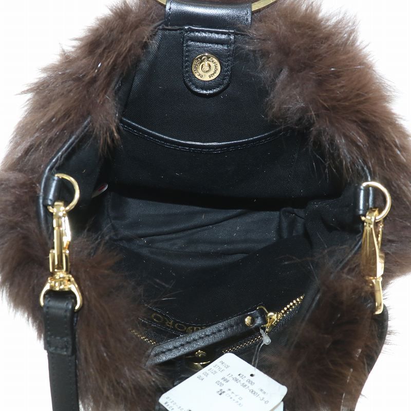 ヴィオラドーロ】フォックス ファー ショルダーバッグ 2way ハンドバッグ