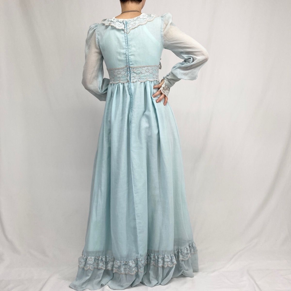 古着 60~70年代 ガンネサックス GUNNE SAX 黒タグ マキシ丈 長袖