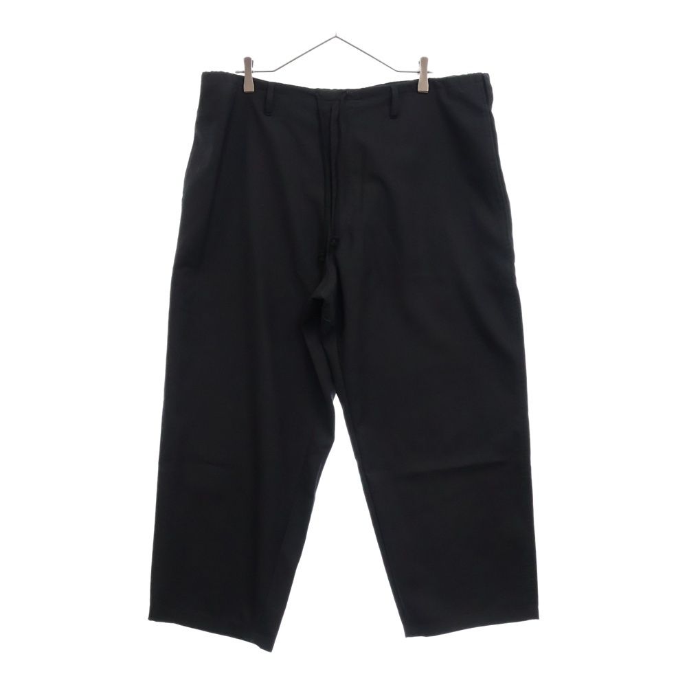 Ground Y (グラウンドワイ) WOOL/POLYESTER GABARDINE DRAWSTRING PANTS ウール/ポリエステル ギャバジン ドローストリング ワイドパンツ ブラック GA-P12-100