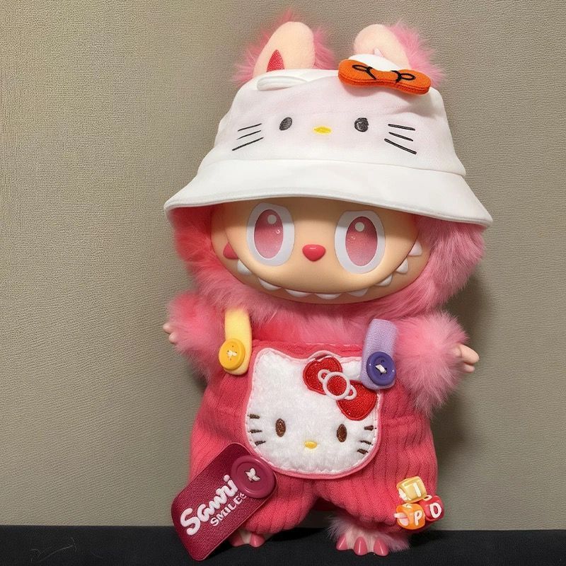 【4着セット】LABUBU ラブブ 着ぐるみ服 ぬい服 着せ替え服 新品3点セット labubuラブブ ぬいぐるみ服17cmドレス着せ替え