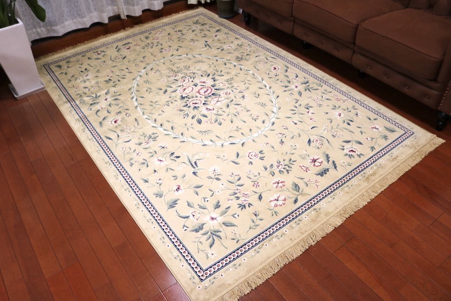 ペルシャ柄絨毯 160×230 新品未使用 ラグ カーペット ゴールド 訳あり