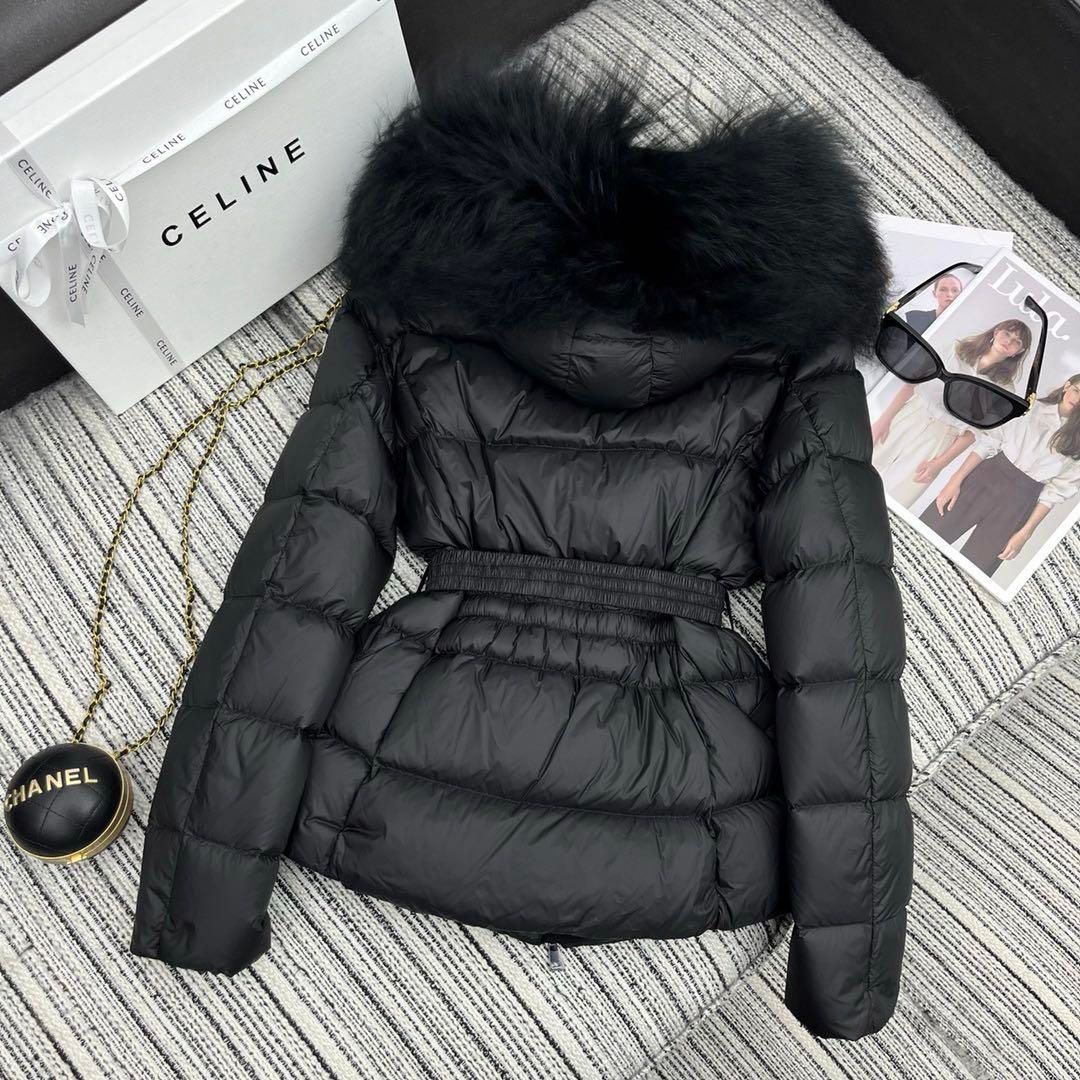【MONCLER】ウエストバンド フード付 ダウンジャケット MONCLERモンクレール 黒 ダウンジャケット フード付き ウエスト