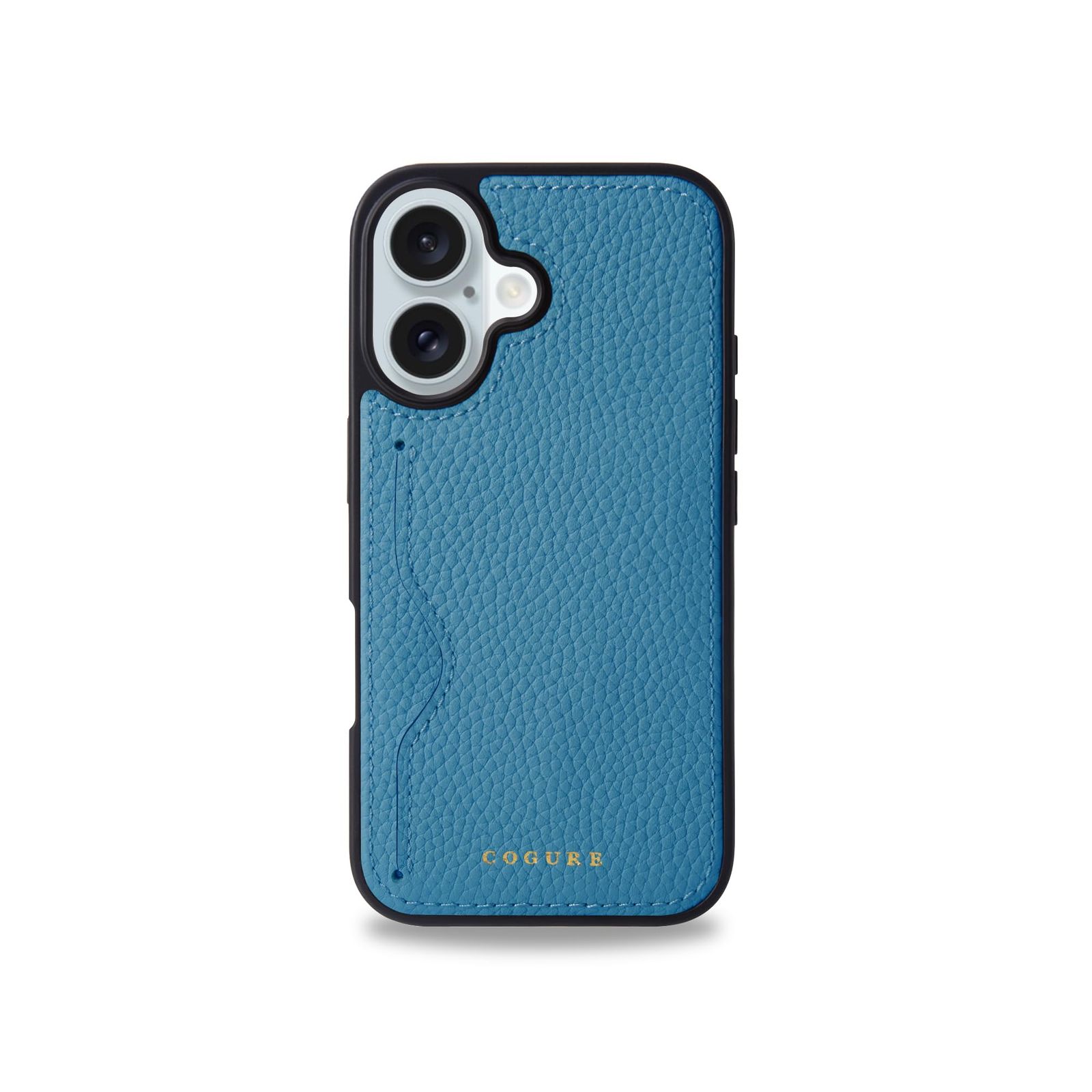 数量 本革 シュリンクカーフレザー カード入れ ケース シンプル iPhone16 おしゃれ ギフトボックス付き コグレ COPC1 COGURE シアン Cyan