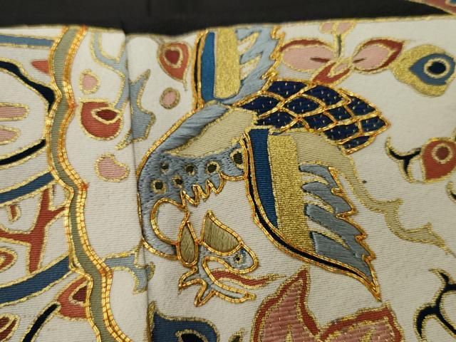逸品❇️有名作家落款入り手描友禅金彩刺繍‥豪華正絹黒留め袖❇️フルセット 平和屋着物□豪華黒留袖 作家物 駒刺繍 更紗花鳥文 金彩 正絹