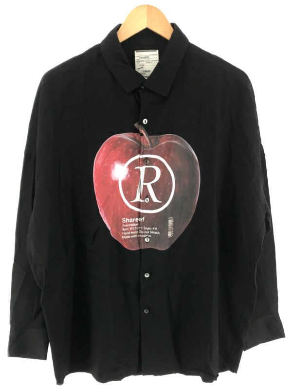 SHAREEF シャリーフ 18AW APPLE R L/S BIG SHIRTS アップルプリント