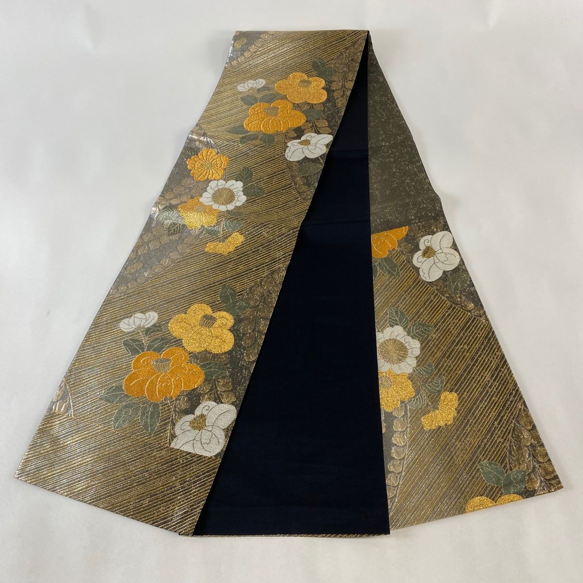 帯1950 ●高級 正絹 タッチ 夏帯 六通 袋帯 袋帯 美品 逸品 六通 正絹