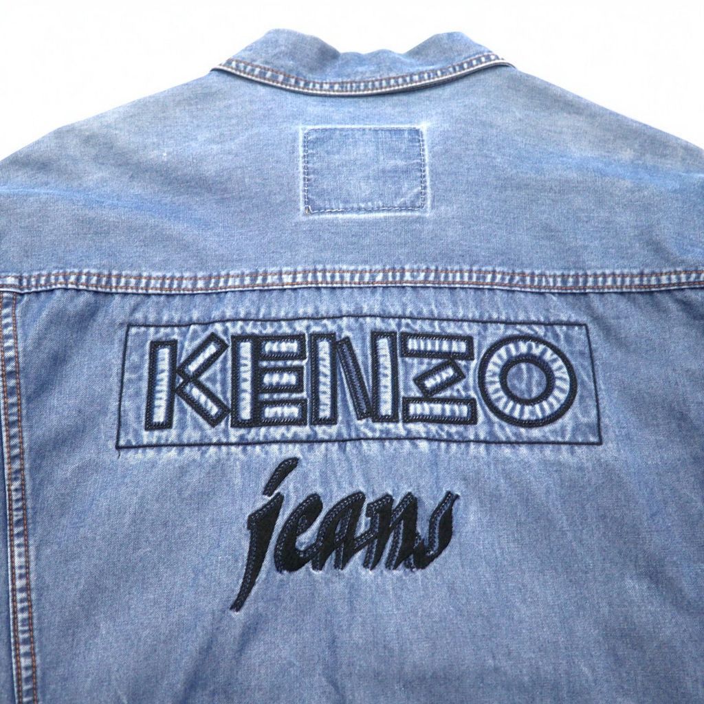 KENZO jeans 90年代 葛飾北斎タグ デニムジャケット Gジャン L ブルー