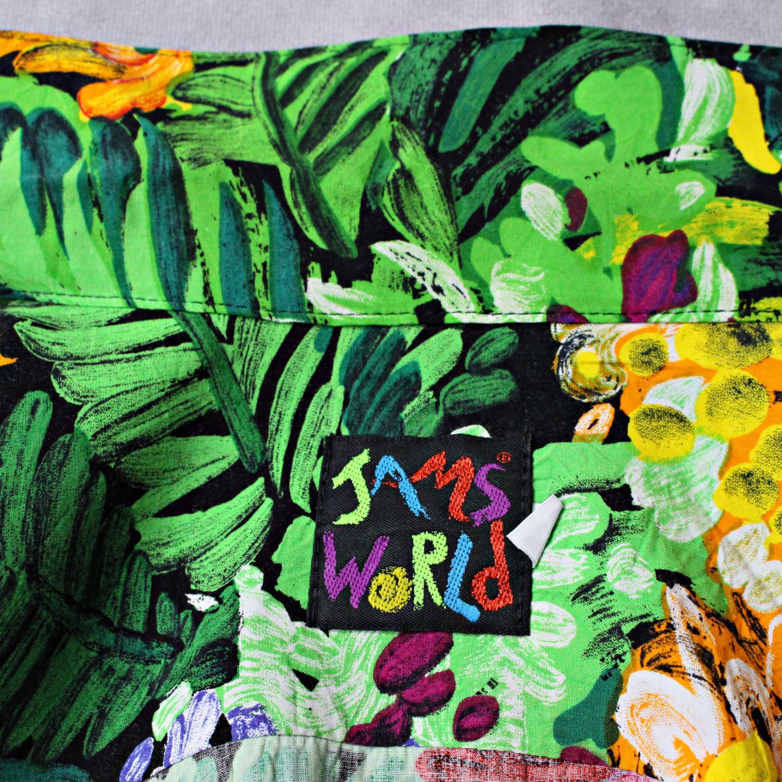 専用　USA製 80s 90s ジャムズワールド シワ加工 アロハ シャツ Jams World】80s 90s USA製 ジャムズ ワールド 原色アロハシャツ