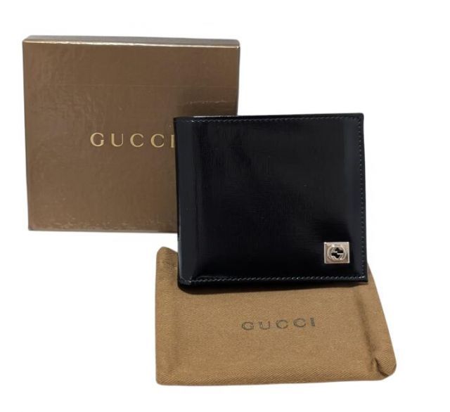 未使用 グッチ 財布 二つ折り メンズ レザー コンパクト コインケース  