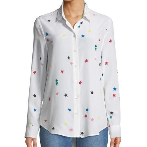 EQUIPMENT エキップモン Essential Star Print Silk Shirt