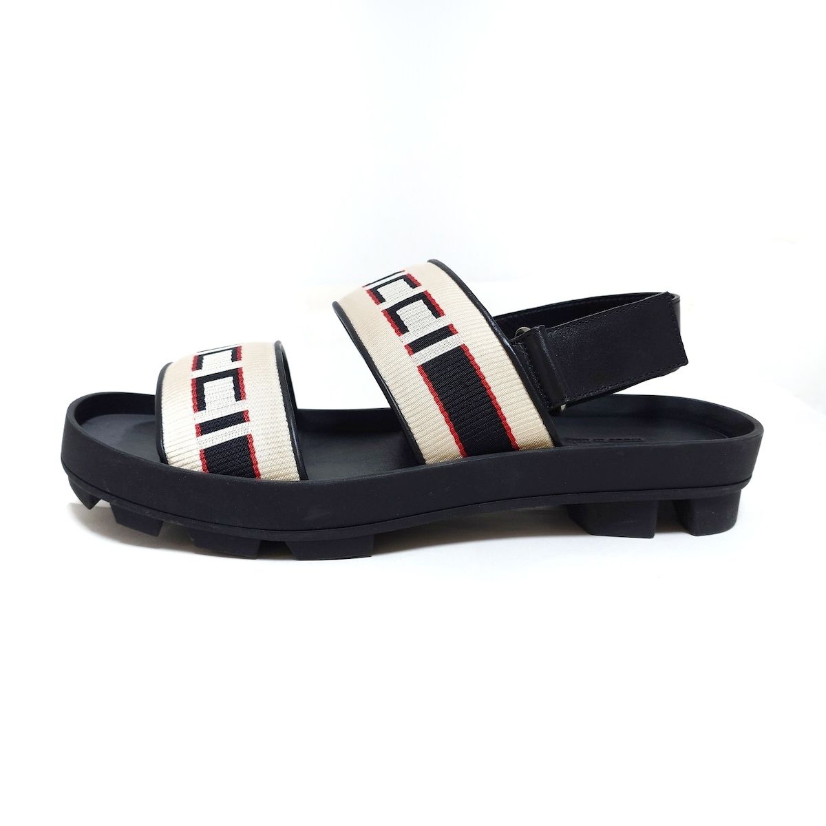 GUCCI(グッチ) サンダル 9 メンズ ロゴストライプストラップサンダル  