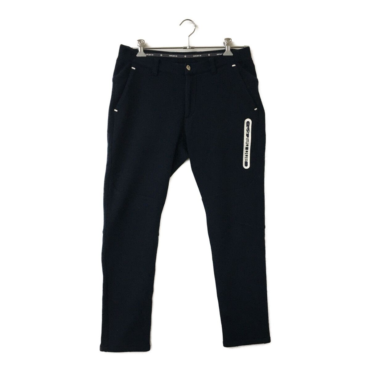 coco 中古 アンパスィ and per se メンズ パンツ L 紺  ネイビー アンクル丈 ストレッチ 中古 メンズ アンパスィ and per se パンツ L 紺 ネイビー