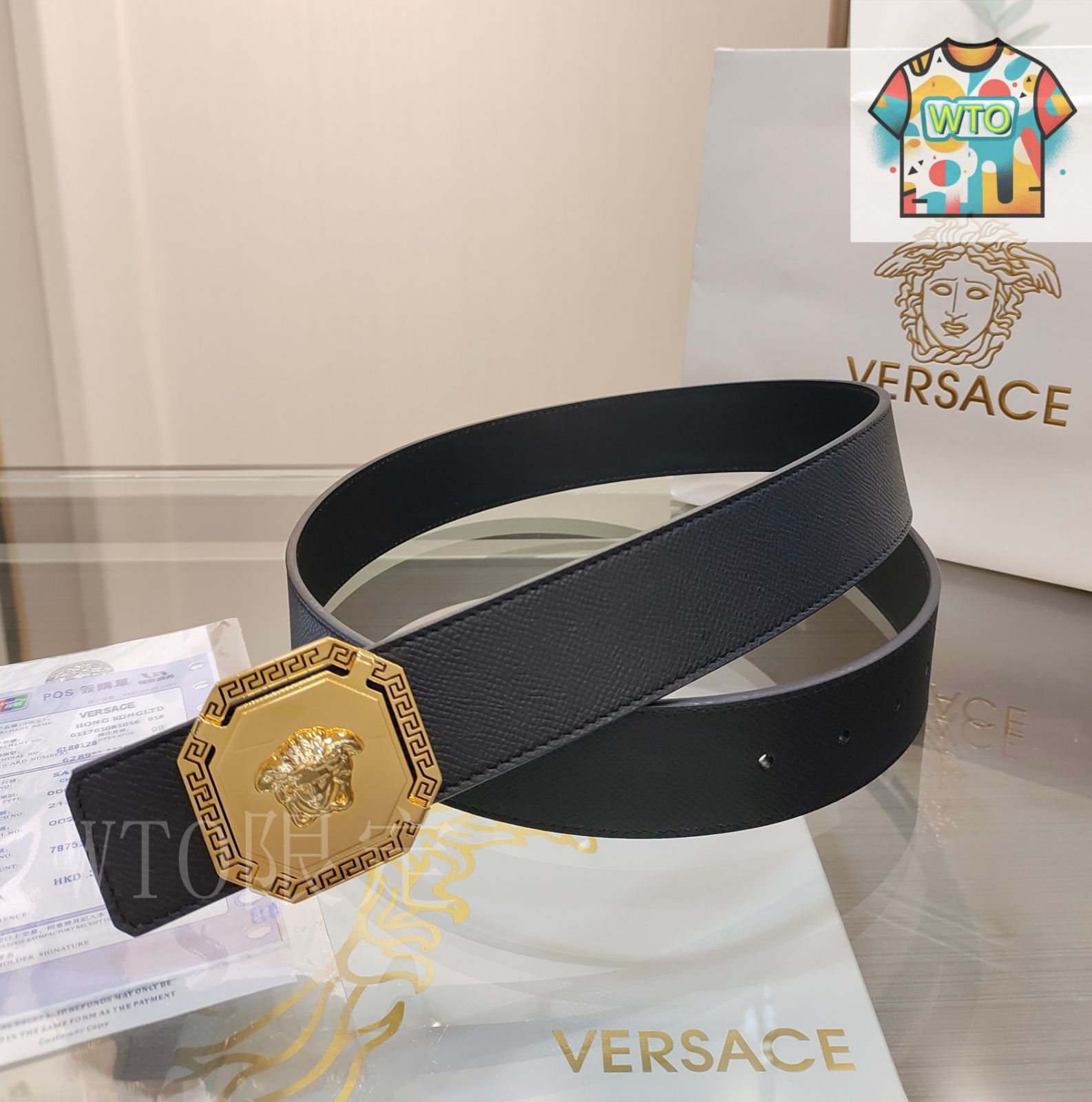 Versace レザーベルト メドゥーサ ヘリテージ レザー ベルト 3 cm ブラック | VERSACE JP