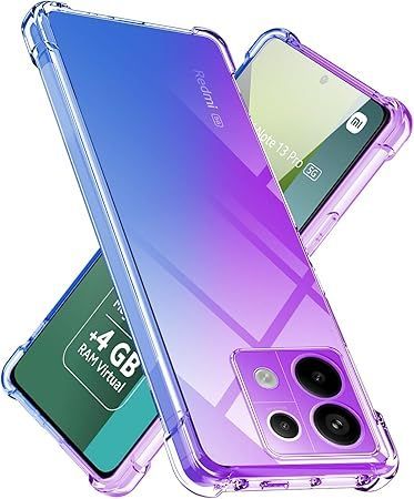 【在庫処分】Redmi Note 13 Pro 5G / Xiaomi Poco X6 5G ケースクリア TPU 薄型 軽量 マホケース グラデーション色 ケース 耐衝撃 米軍MIL規格取得 滑り止め 黄変防止 防塵 一体型 人気 携帯カバー(パープ