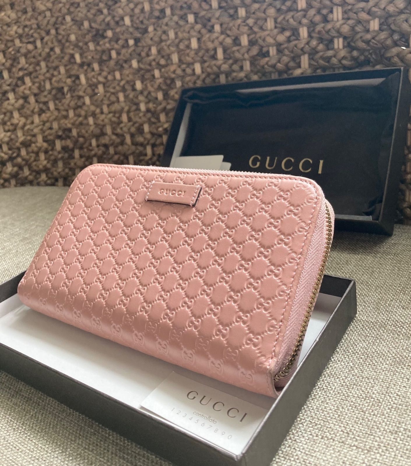 本物・超美品】GUCCI グッチ マイクロ シマ ラウンドジップ 長財布