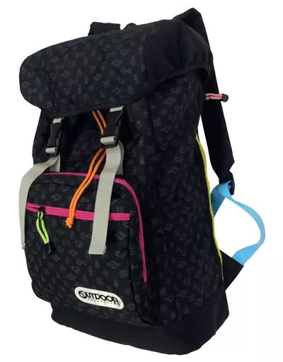 バッグ キャラクター 紋章 総柄 フラップリュック デジモンアドベンチャーtri.×OUTDOOR PRODUCTS