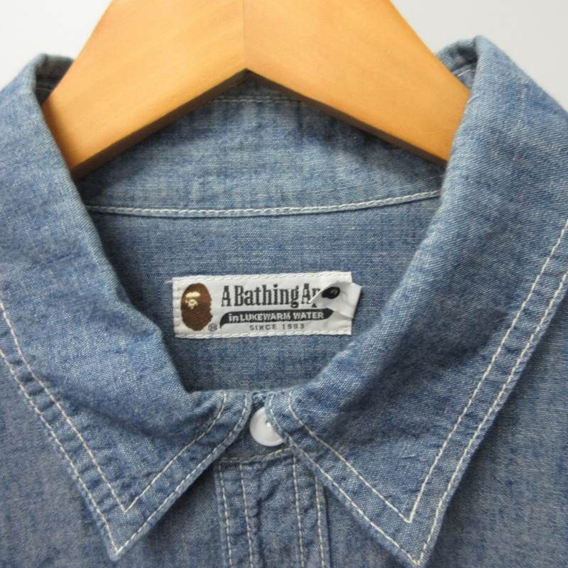 A BATHING APE® デニムシャツ L 星型刺繍