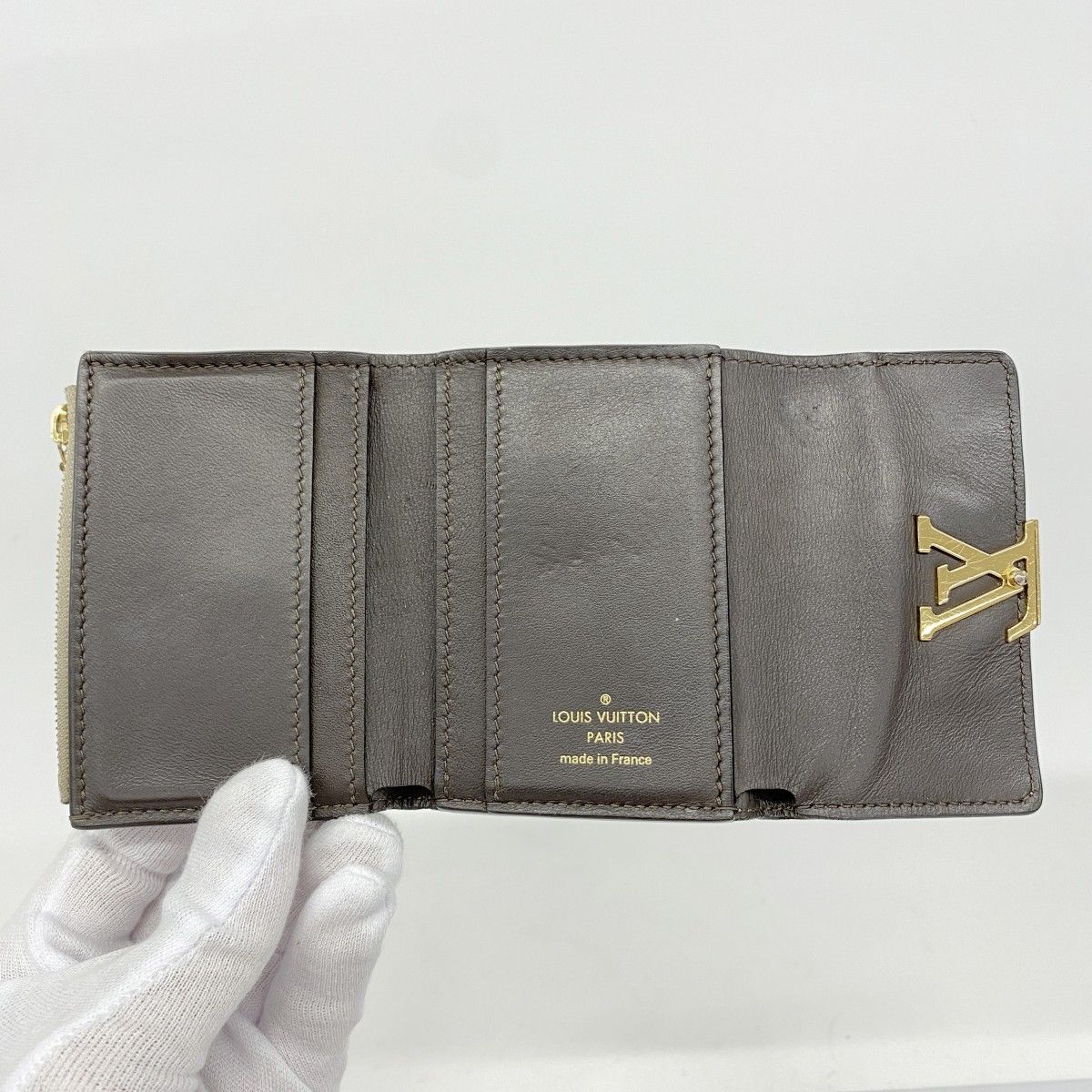 5he5731】ルイヴィトン 三つ折り財布 トリヨン ポルトフォイユ