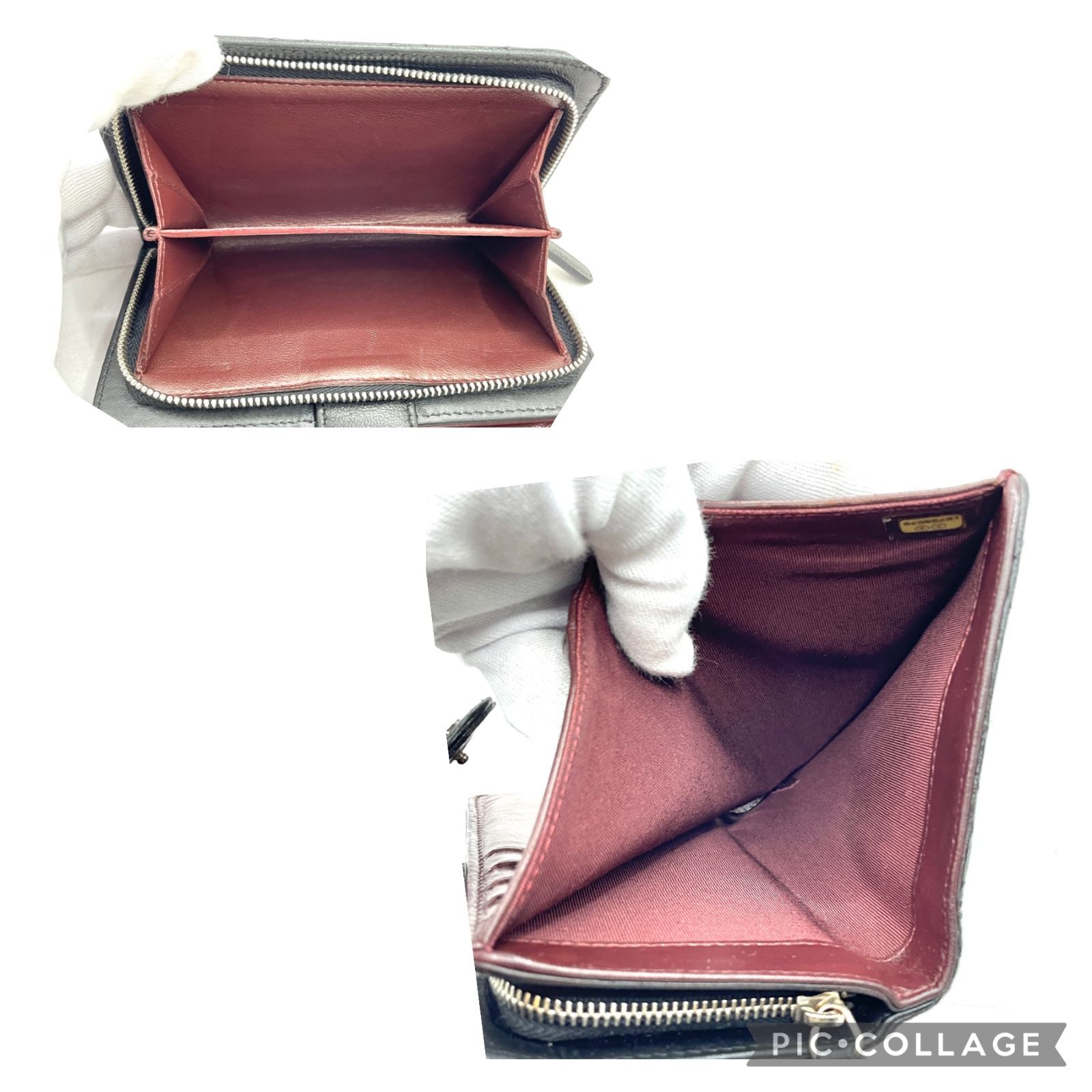 277】極美品 CHANEL/シャネル マトラッセ ラムスキン コンパクト 