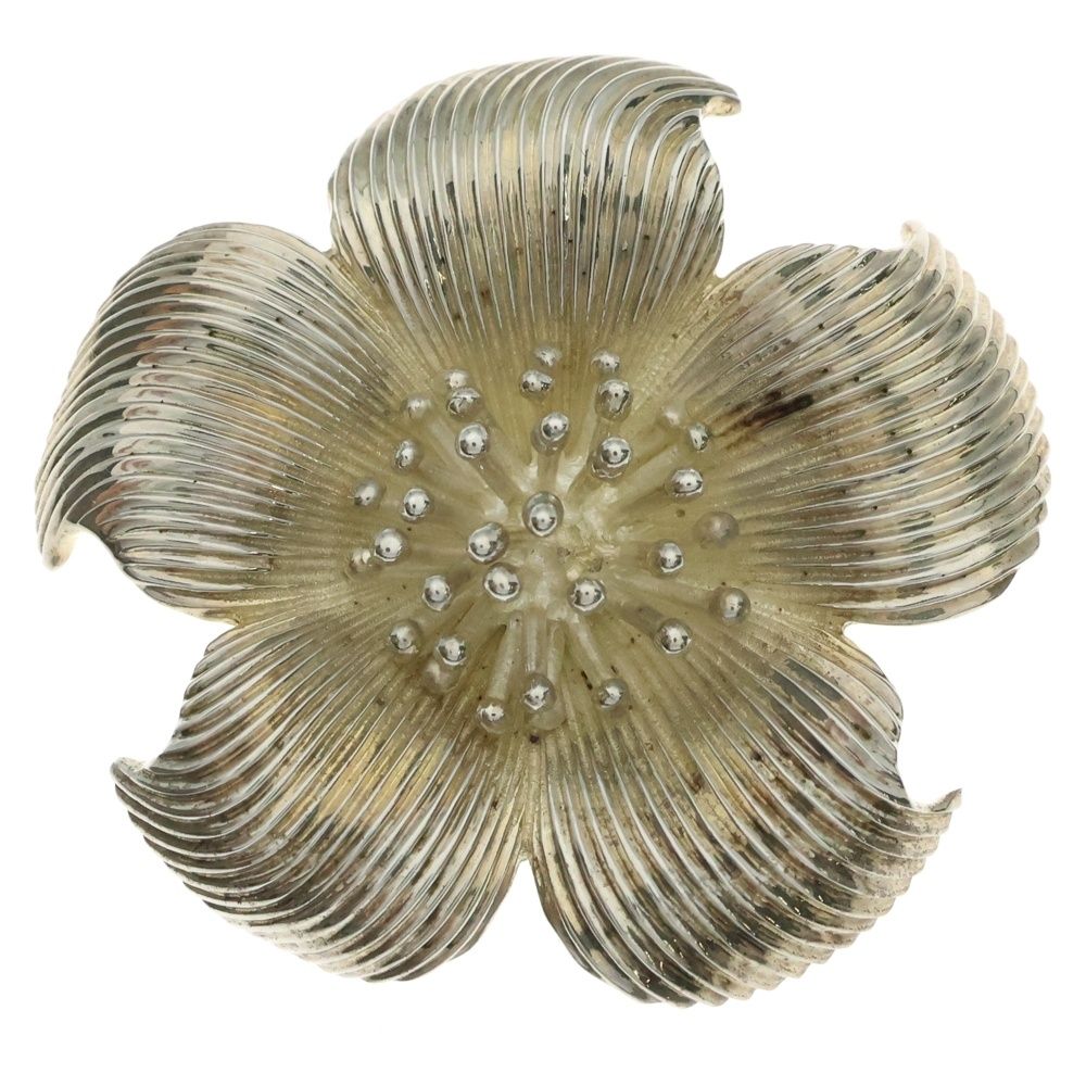 TIFFANY-Co ティファニー フラワーモチーフ ブローチ ピンバッジ シルバー