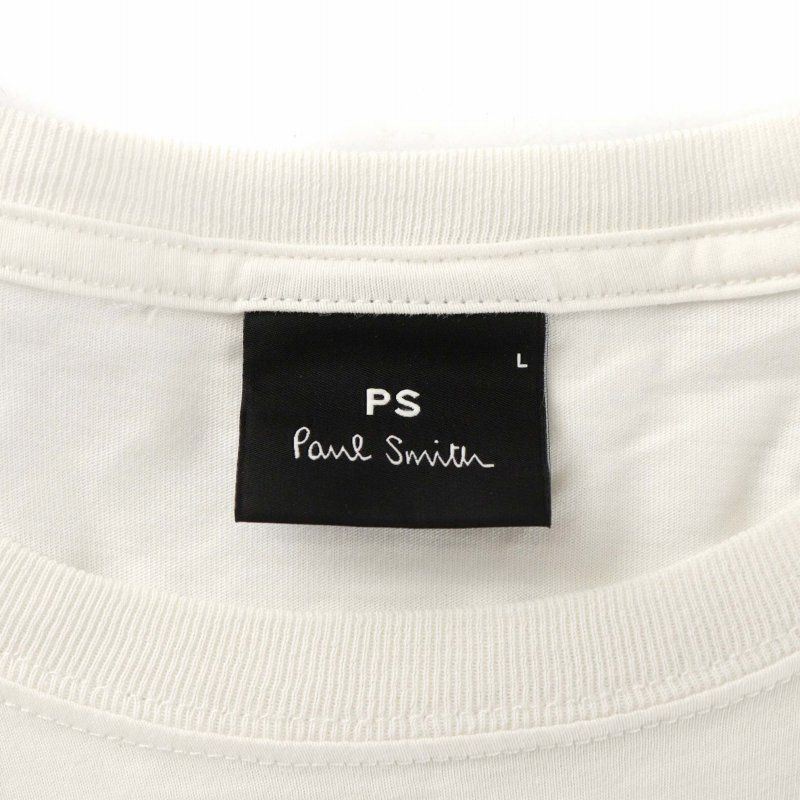 ピーエスポールスミス PS Paul Smith Tシャツ カットソー ロンT 長袖 うさぎ しまうま サル スカル ロゴ プリント L 白 ホワイト  /XZ ■GY18