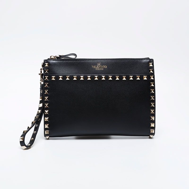 VALENTINO ヴァレンティノ クラッチバッグ レザー スタッズ - メルカリ