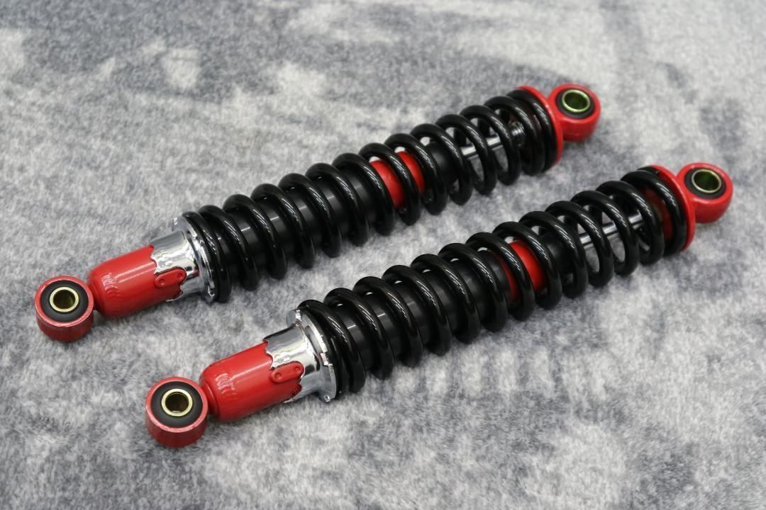 細巻き　旧車　サスペンション　３２５ｍｍ　黒赤　汎用 細巻き サスペンション 黒×赤325mm /汎用 ブラック 当時風 旧車
