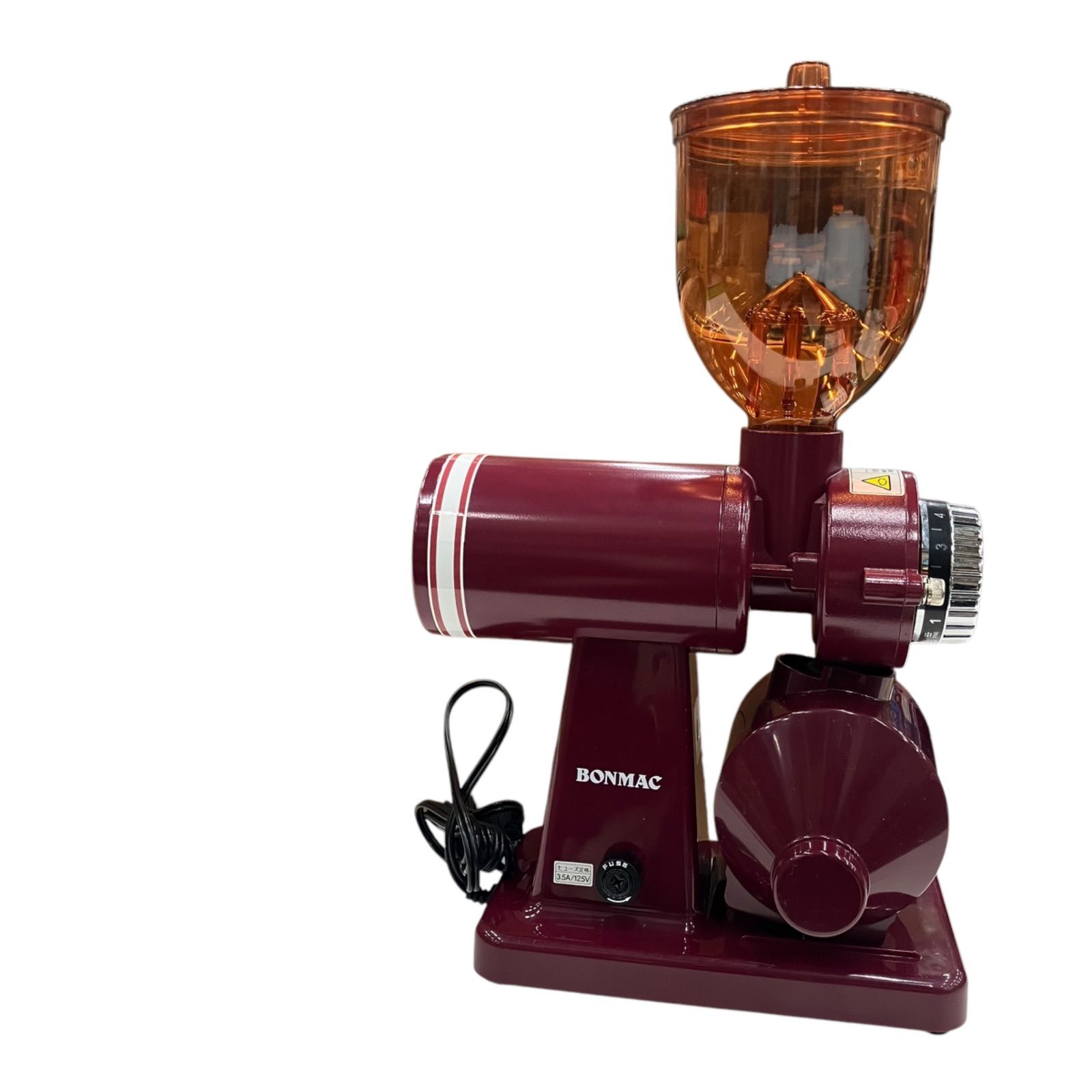 電動式コーヒーミル ラッキーコーヒーマシン ボンマック コーヒーミル レッド BM-250N