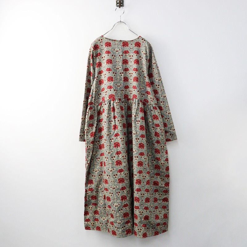 ツハルバイサマンサモスモス TSUHARU by Samansa Mos2 LIBERTY African Marig 柄ワンピース F|レッド 2400014226058