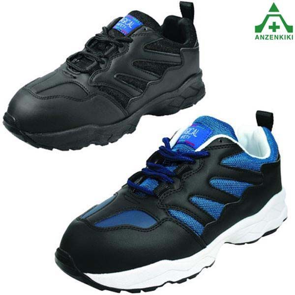 安全スニーカー マジカルセーフティ No.600 30.0cm 3E ブラック ネイビー 鋼製先芯 JSAA A種認定 耐油 作業靴 安全靴 メンズ