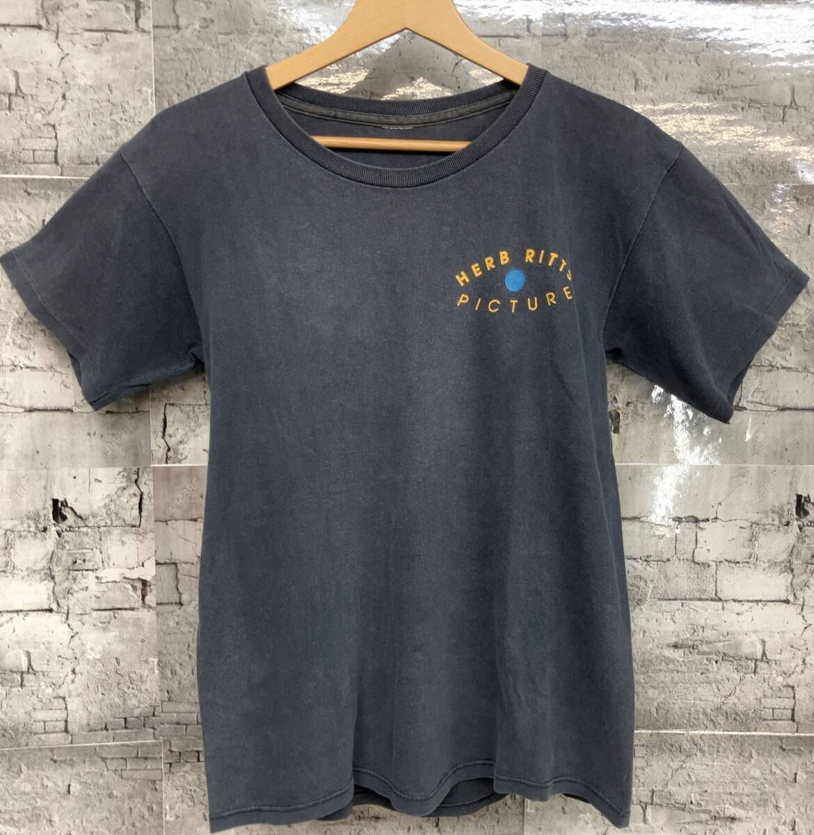 古着 90s HERB RITTS ハーブリッツ BACK FLIP ブラック 半袖Tシャツ