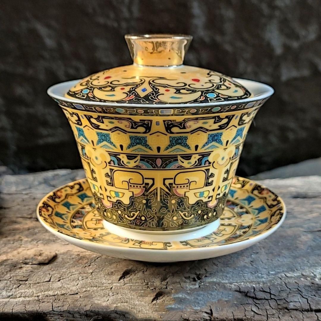 中国茶器 饕餮三才蓋碗 茶器 茶道具 煎茶器 新品未使用 中国茶器 饕餮三才蓋碗 茶器 茶道具 煎茶器 新品未使用 - メルカリ