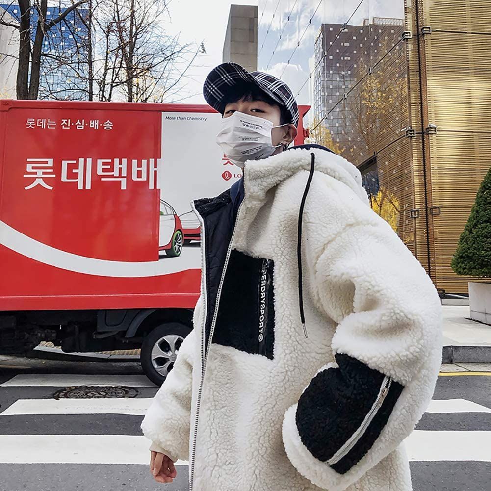 メルカリshops ボアジャケット メンズ ボアブルゾン フリースジャケット ジャンパー ジャケット