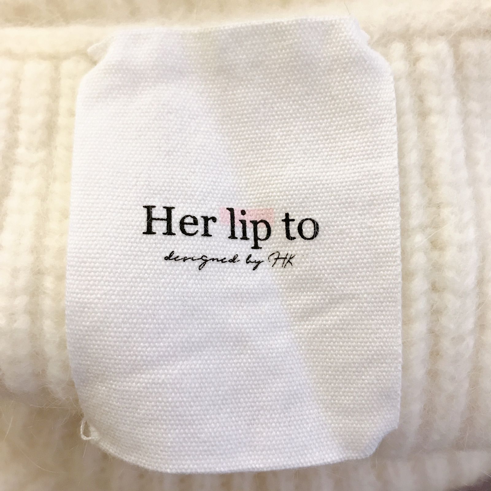 Her lip to ハーリップトゥ ニットワンピース 白 ホワイト ファー  