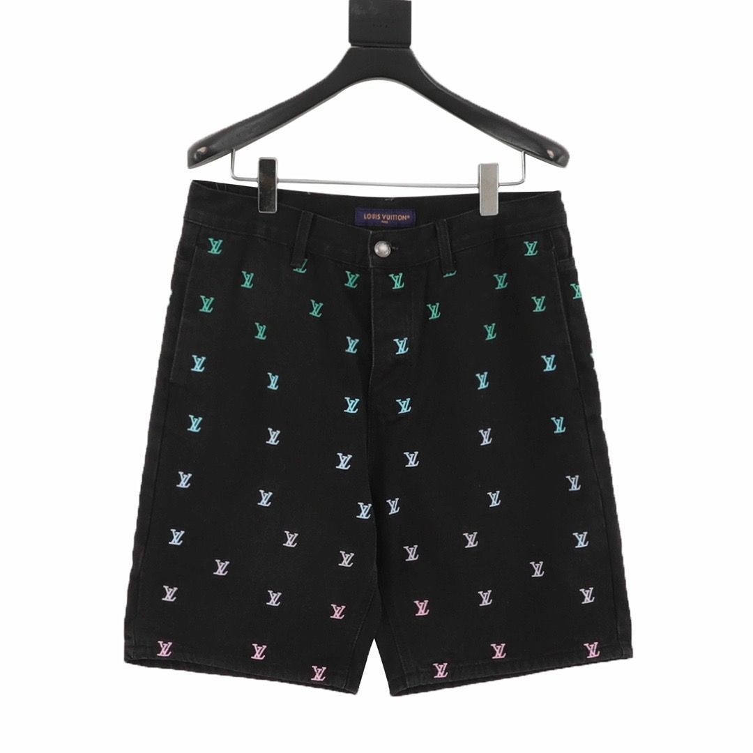 Louis Vuitton 刺繍入りデニムショートパンツ サイズ7 今日特価】LOUIS VUITTON 2025SS グラデーション刺繍デニム