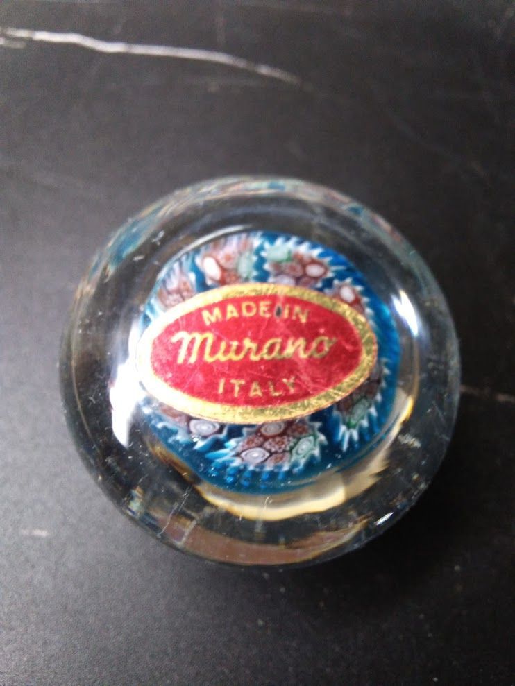 割引 【レア】ベネチアングラス murano ムラーノ ミルフィオリ 水色