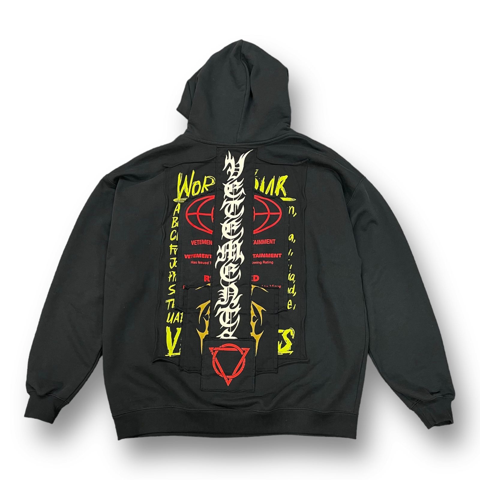 VETEMENTS 21AW Hardcore Patched Logo Hoodie ハードコア 再構築 スウェット フーディー パーカー  ヴェトモン UA52TR915X S